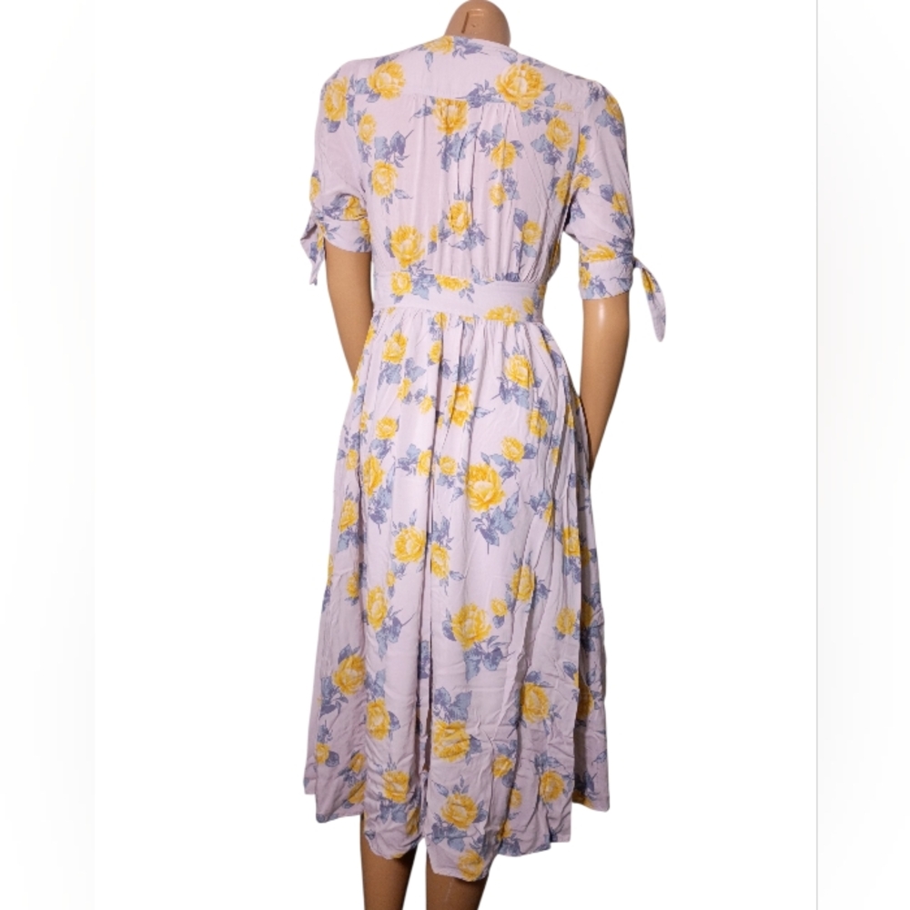 Free People Floral Yellow and Light Gray Midi Dress - Picture 5 of 9